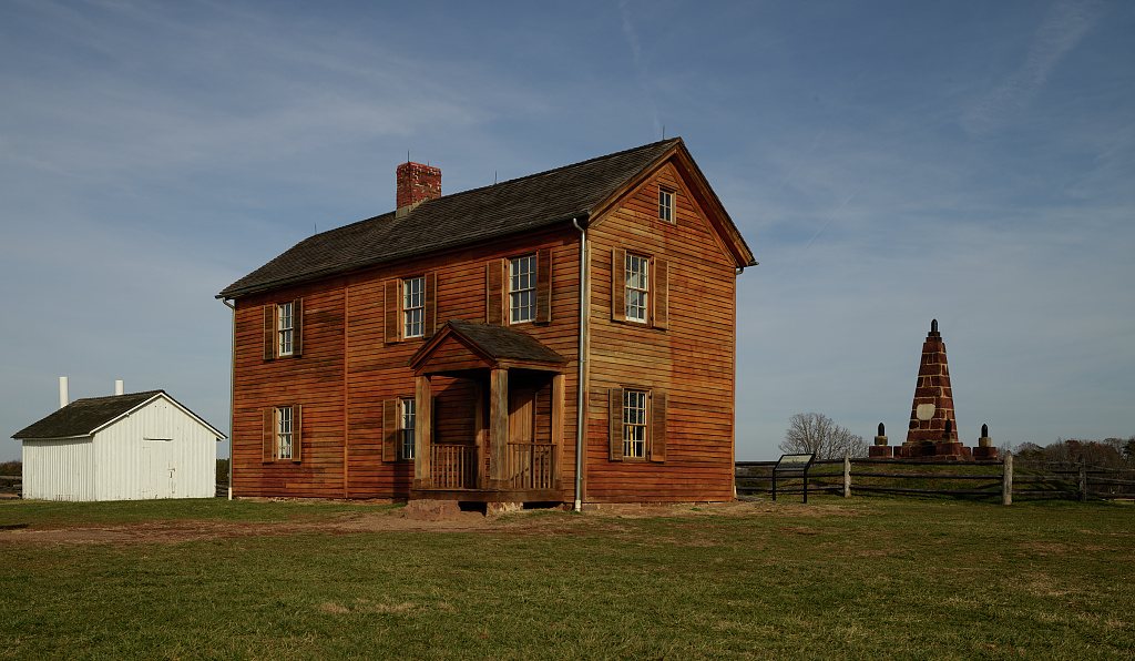 Stone House and open battlefield at Manassas National Battlefield Park in Virginia