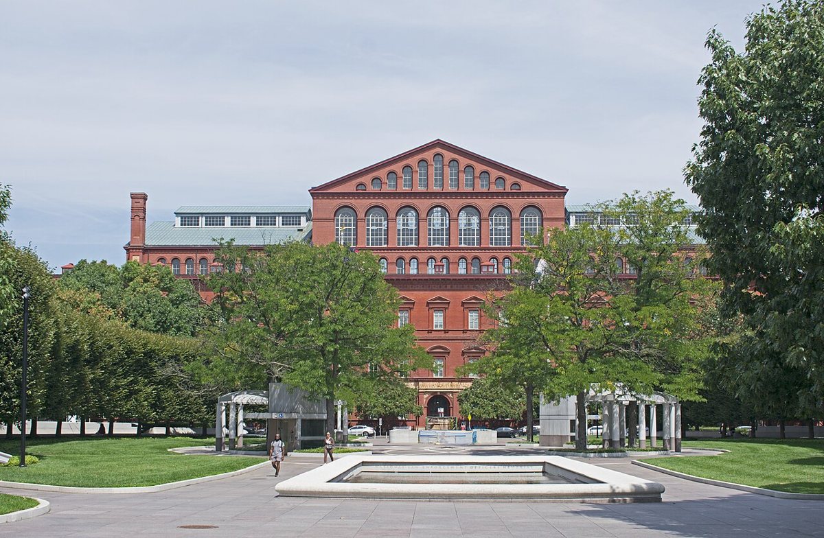 The National Building Museum, the historic red-brick Pension Building, in Washington DC